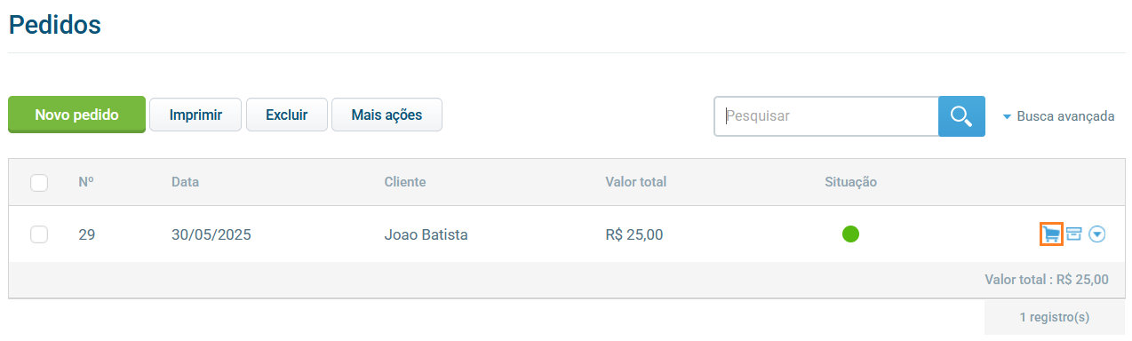 Ícone de emissão pelo PDV