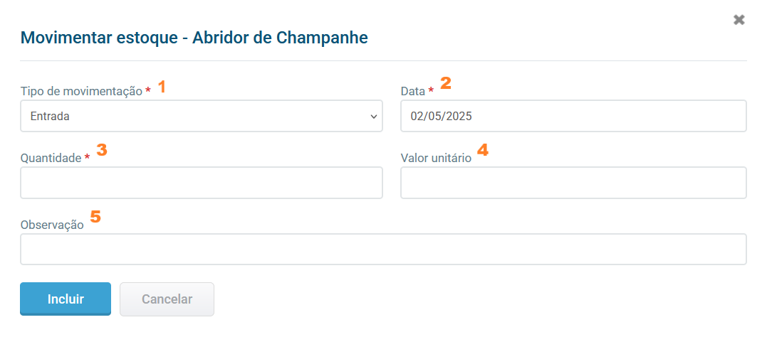 Janela de movimentação manual
