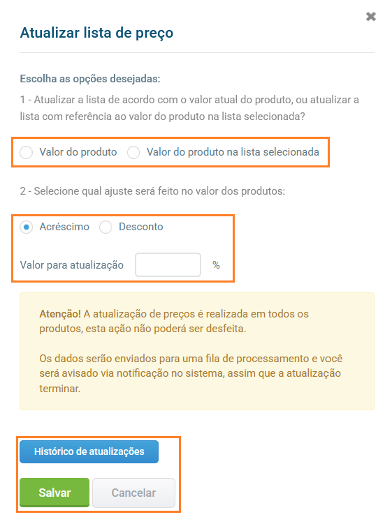 Tela de atualização por porcentagem