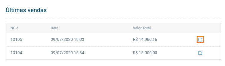 Menu de ocorrências mostrando abas de Últimas Vendas, Produtos mais vendidos e Contas a Pagar